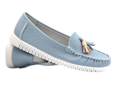 Dámské kožené mokasíny - Evento 23PB08-5372, modré