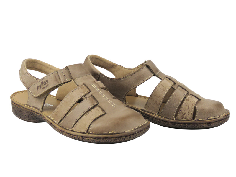 Dámské kožené sandály Helios Comfort 159, béžové