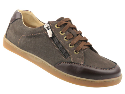 Barefoot kožené minimalistické dámské polobotky Helios Komfort 470, tmavě hnědé