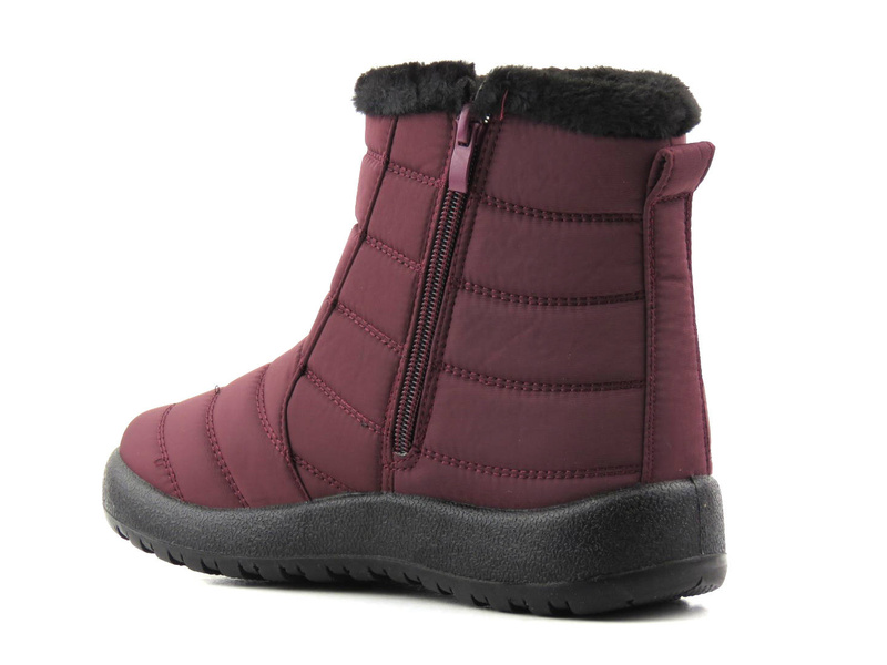 Dámské sněhule zateplené kožíškem - NOVINKA 9SN26-1467, bordó