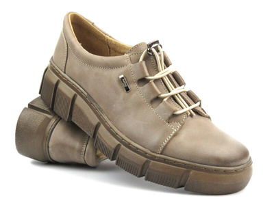 Dámské polobotky z přírodní kůže - Helios 407, béžová