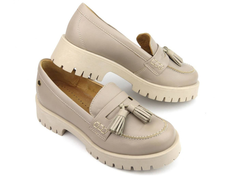 Béžové dámské boty a mokasíny Maciejka 05497