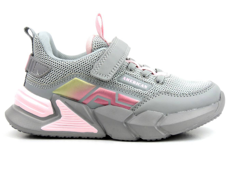 Tenisky, sportovní obuv pro dívky - AMERICAN CLUB AA 27/22, šedá