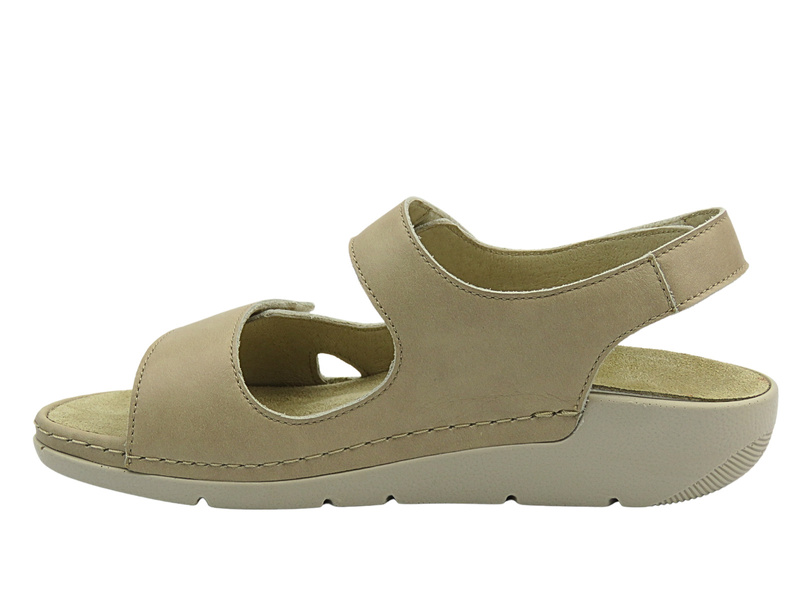 Dámské béžové sandály na suchý zip Berkemann Leona 01468-444