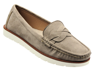 Kožené polobotky, dámské mokasíny - Vice Versa 834280, béžové