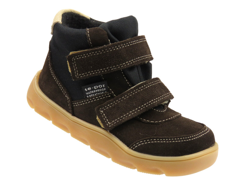 Dětské kotníkové boty, polobotky na suchý zip – Jamet 1124, hnědé
