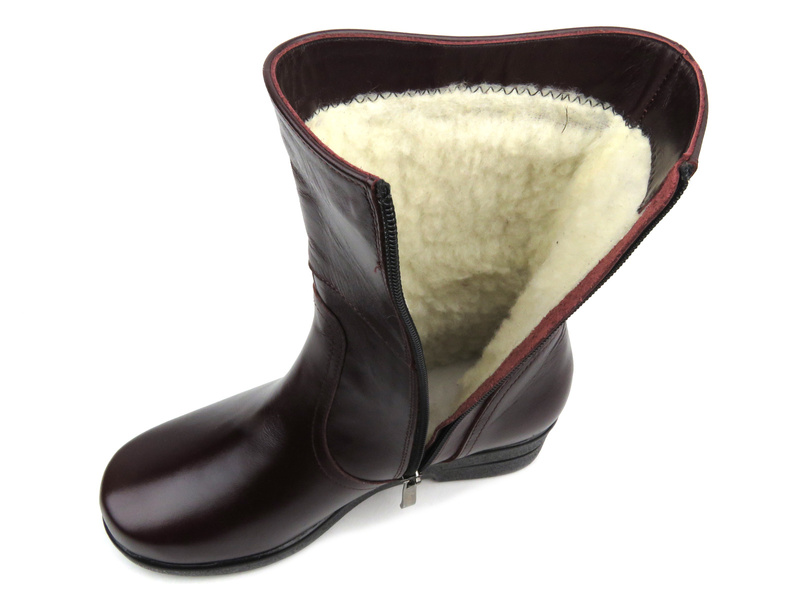 Dámské kozačky zateplené vlnou - AGXBUT 337, bordó