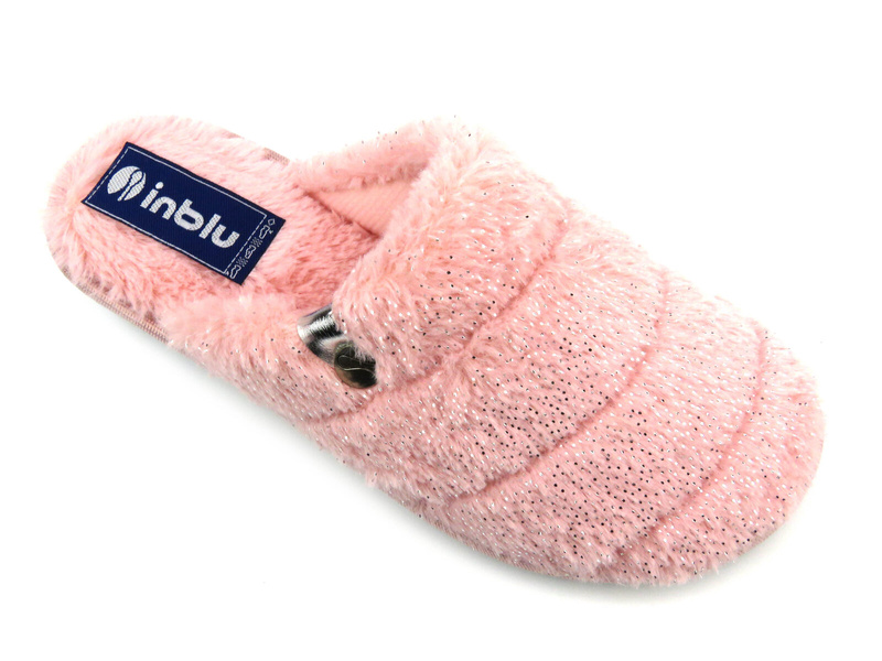 Kožešinové, měkké dámské pantofle - INBLU LB-95, růžové