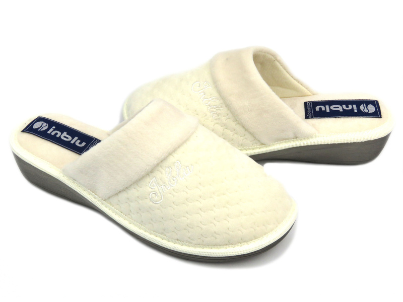 Dámské kožešinové pantofle - INBLU DC-23, béžová