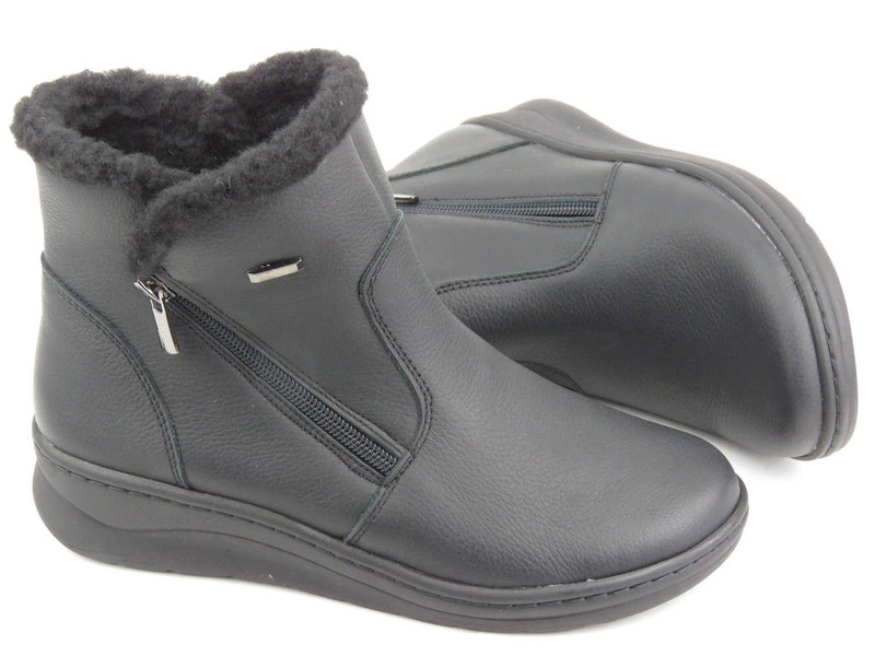 Dámské kozačky s ovčí kůží - HELIOS Komfort 514S, černé