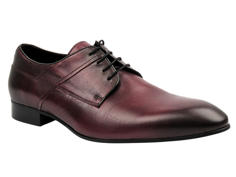 Elegantní pánské polobotky z přírodní kůže Conhpol C00C-6714-0927-00S01, vínové