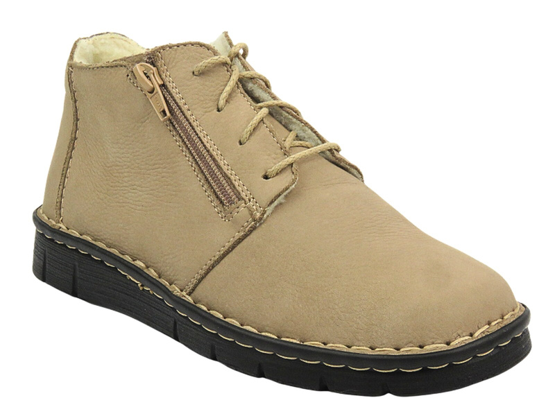 Pohodlné dámské boty z měkké kůže - Best-But 1388, béžová