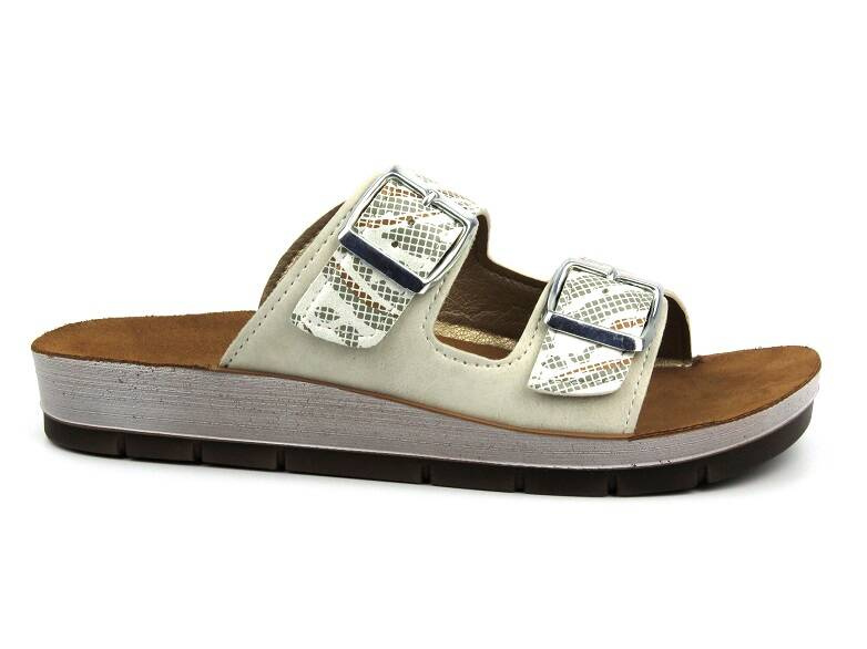 Dámské žabky s leopardím potiskem - INBLU CP-10, béžová a zlatá