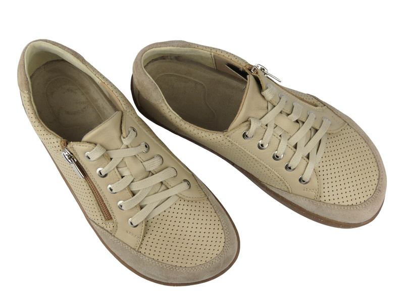 Dámské barefoot boty z přírodní kůže Helios Komfort 470, ecru - PŘEDPRODEJ