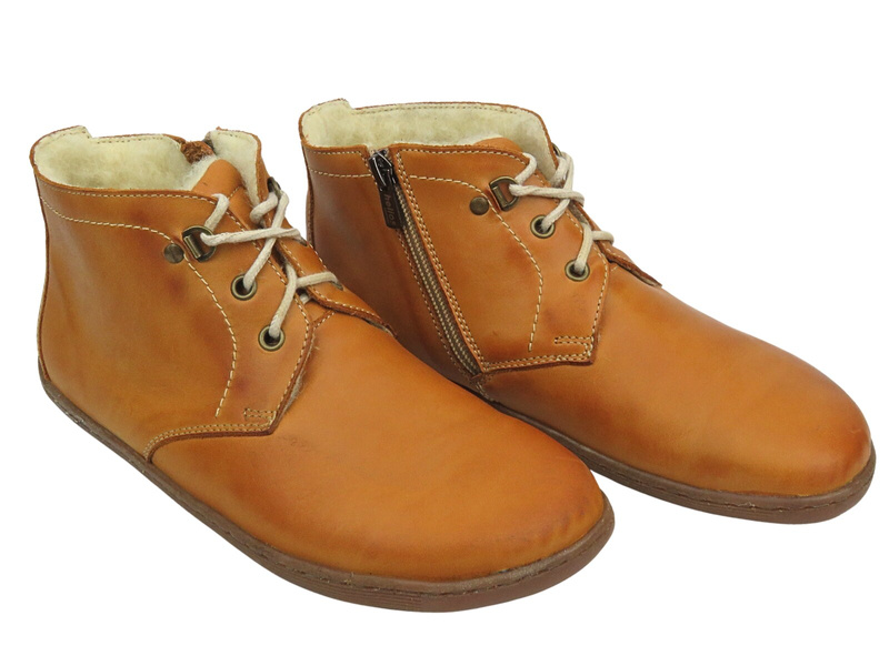 Dámské barefoot kotníkové boty Helios Komfort 501P, světle hnědé, minimalistické