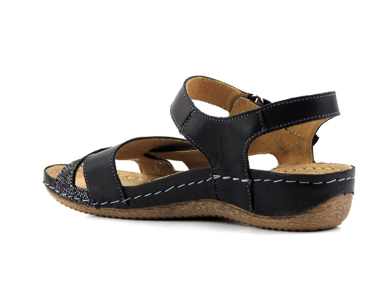 Pohodlné dámské sandály polské výroby - Helios Komfort 246, černé