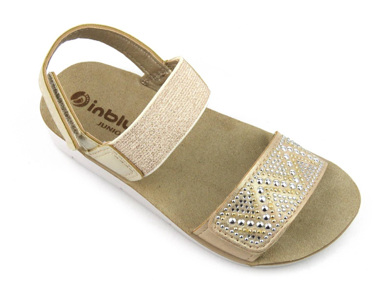 Dětské sandály s koženou stélkou - Inblu CJ-20, zlatá