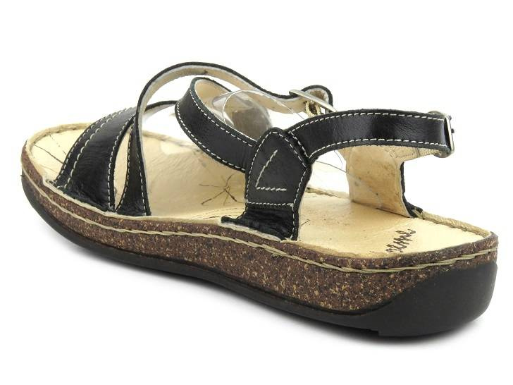 Kožené dámské sandály polské značky Helios Komfort 776, černé