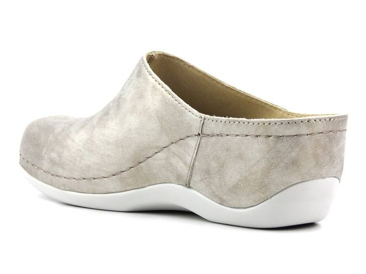 Dámské kožené sandály na klínku - BERKEMANN 01753-611, stříbrné