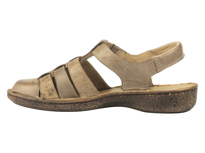 Dámské kožené sandály Helios Comfort 159, béžové