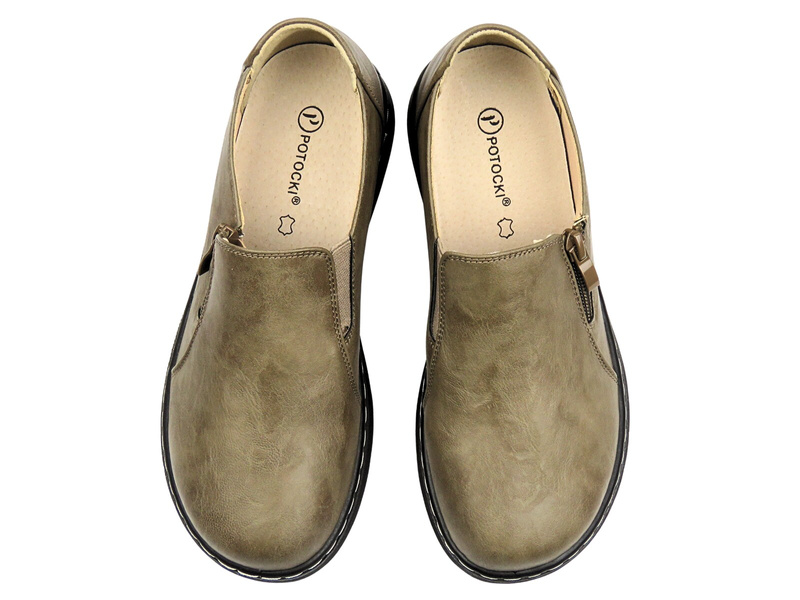 Dámské polobotky khaki Potocki 25-90352