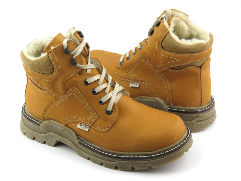 Pánské kožené boty zateplené vlnou - HELIOS Komfort 816, camel