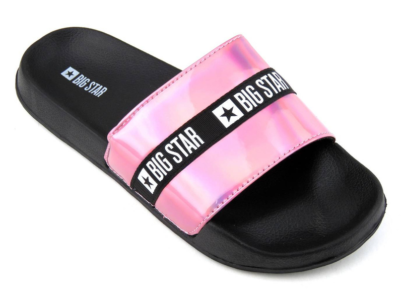 Dámské žabky s lesklým páskem - BIG STAR GG274A008, růžové