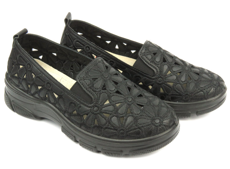 Dámská prolamovaná obuv - UNISOFT 23PB02-5592, černá