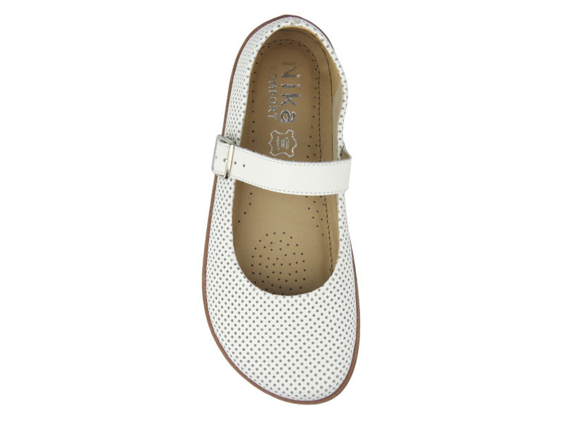 Dámské minimalistické barefoot polobotky z přírodní kůže Nika Komfort 1445, bílé