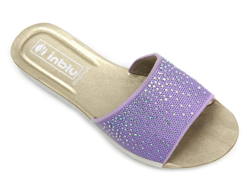 Dámské žabky s flitry - INBLU Mimi, fialové
