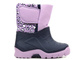 Teplé dětské sněhule na suchý zip - Manitu 120003-59, fialové se srdíčky