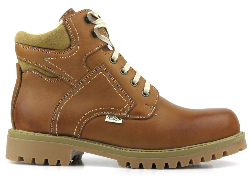 Pevné pánské trekové boty s vlnou - HELIOS Komfort 816-2, hnědé