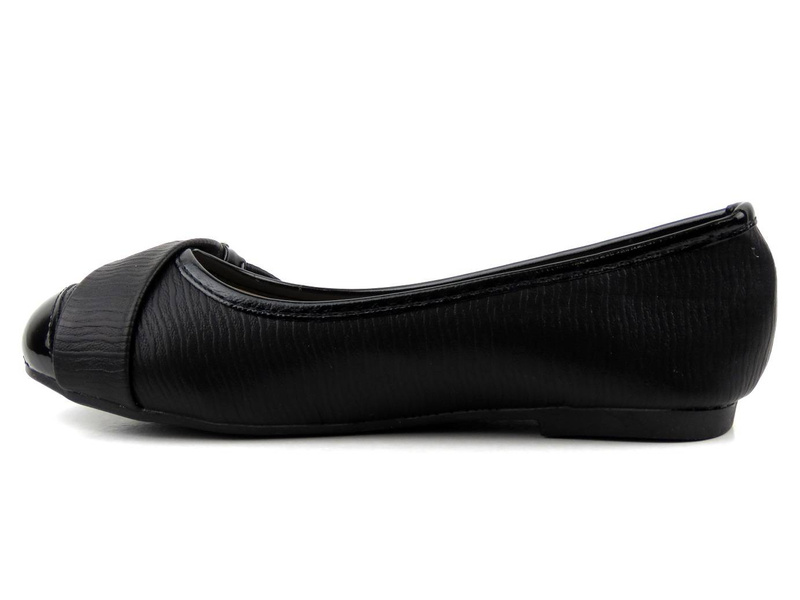 Dětské balerínky s koženou vsadkou - AMERICAN CLUB LU16/19 LU15/19, černá