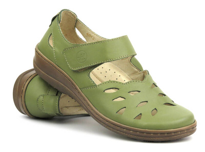 Dámská prolamovaná polobotka na jaro a léto - HELIOS Comfort 4043, zelená