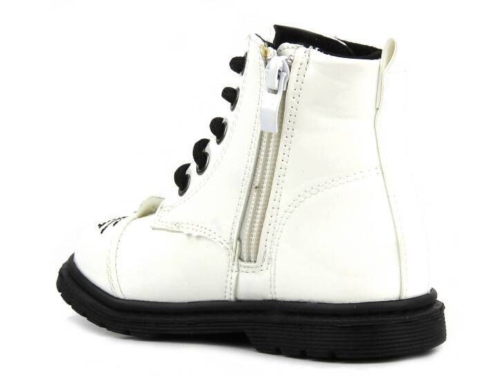 Teplé kozačky, dětské kozačky - Miss E 21DZ23-4309, bílá