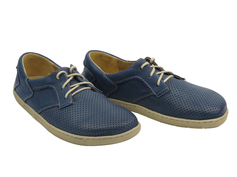 Dámské kožené barefoot boty Helios Komfort 715-2B, tmavě modré