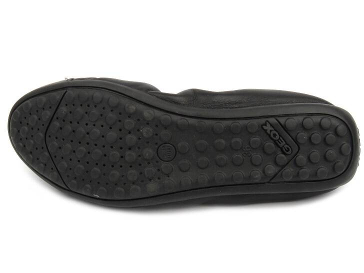 Kožené balerínky Geox J11B0F, černé