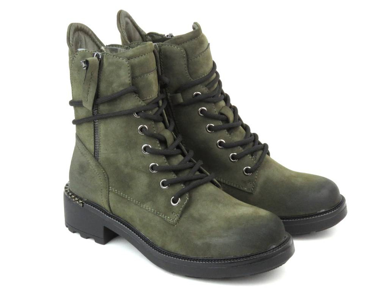 EVENTO 21BT35-4226 dámské zateplené kozačky, zelené