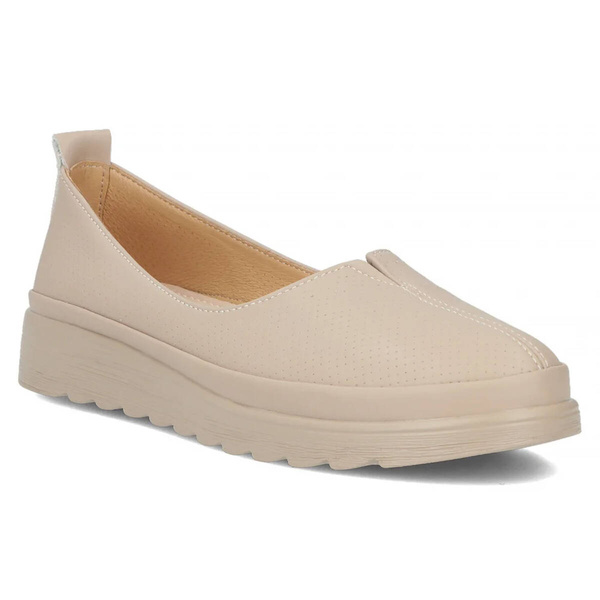 Dámské kožené polobotky, baleríny - Filippo DP6163/24, béžová barva