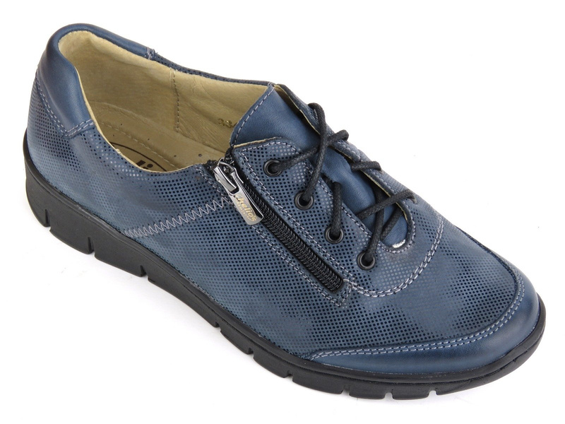 Dámská sportovní obuv z kůže - Helios Komfort 334, tmavě modrá