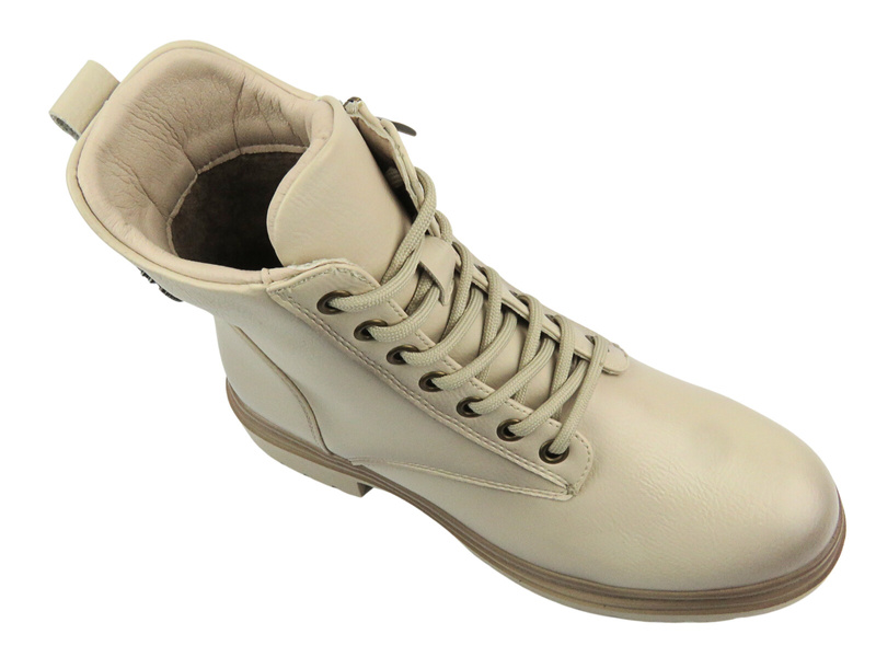 Dámské zateplené kotníkové boty - Potocki 24-12203, béžové