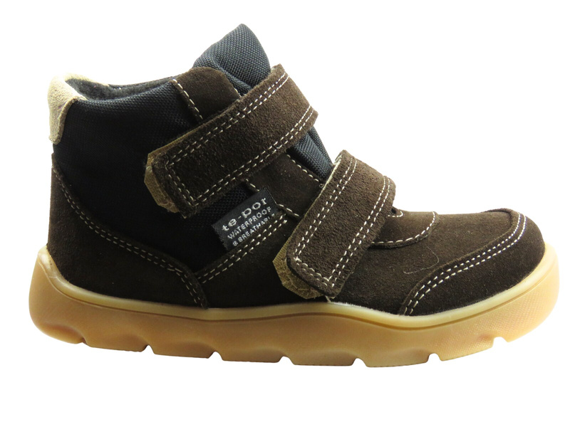 Dětské kotníkové boty, polobotky na suchý zip – Jamet 1124, hnědé