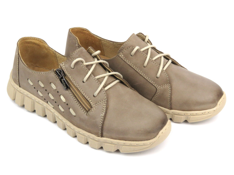 Pohodlná dámská kožená polobotka - Helios 422, béžová