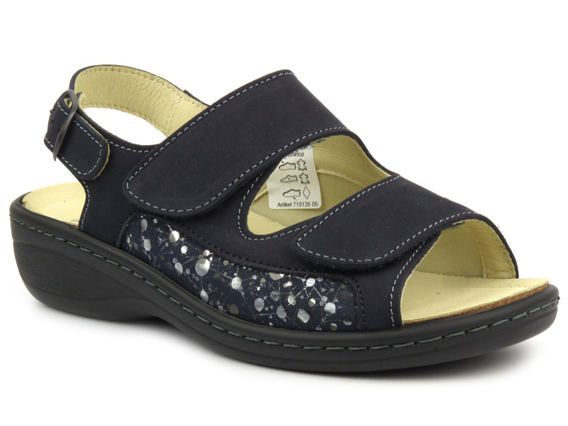 Dámské kožené sandály - Brinkman 710135-05, námořnická modř