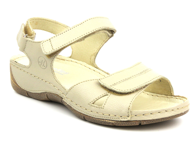 Pohodlné dámské kožené sandály - HELIOS Komfort 106, zlaté