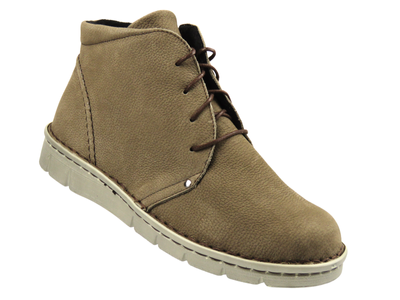 Dámské kožené kotníkové boty hnědé 2 Nika Komfort 838