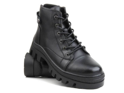 Zateplené dámské kotníkové boty - Potocki 23-12168, černé