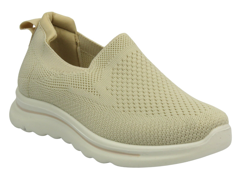 Látkové dámské sportovní boty - NEWS 22TX02-4815, béžové