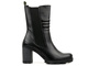 Vysoké, kožené dámské kotníkové boty - MARCO TOZZI 25446, černé