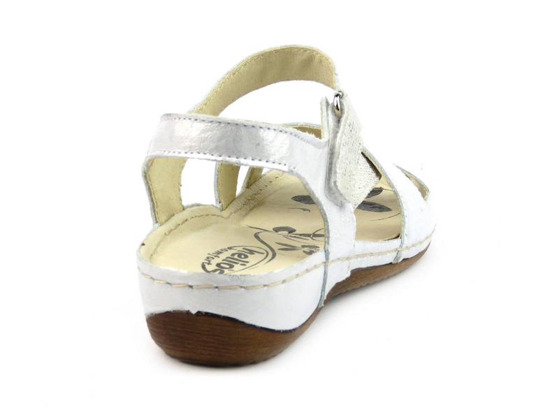 Pohodlné dámské sandály polské výroby - Helios Komfort 246, stříbrné